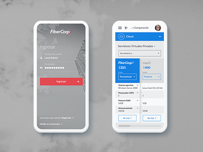 Fibercorp - Web competencia business comparative design fibercorp mobile plan price responsive table ui