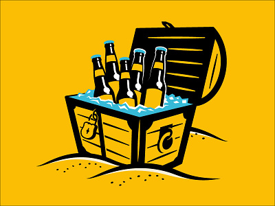 Treasure Ice Chest beach beer chest clip art ice illustration