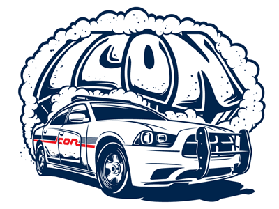 Icon Visuals - Police Car illustration lettering muscle car police police car vector vehicle