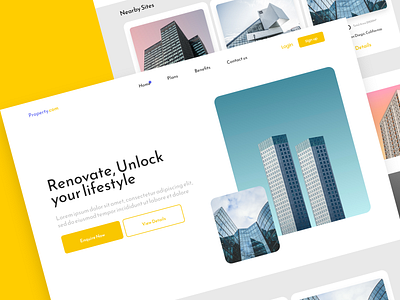 Real Estate Home Page apartment design heroseaction home homepage house landing office property real estate agency realestate rent sell ui uidesign ux web website xd