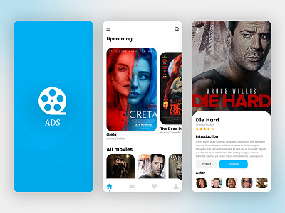 Movie ui app design minimalist uidesign