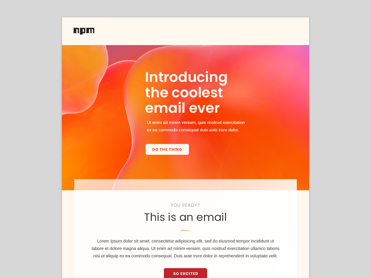 npm email branded mockup by Alexander Parker on Dribbble