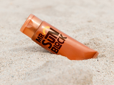 MrSunBlock Logo Mockup beach bottle brand design bright designer dolores graphic design logo logo design logo designer mrsunblock orange packaging san francisco saturated sf spf sun sunblock sunscreen