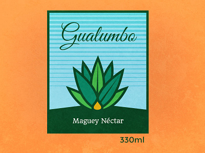 Gualumbo field honey label maguey mexico nature tequila