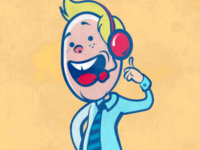 Call Center Worker call callcenter cartoon character operator