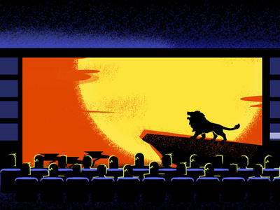 Cinema cinema illustration lion lion king spectator vector