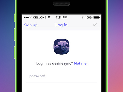 Log in 1.2 adapted app checkmark form ios ios7 iphone login sneakpeek