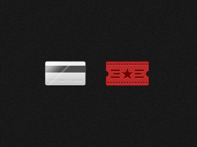 Credit Card & Ticket card cloth credit credit card fabric letterpress paper plastic punched star texture ticket