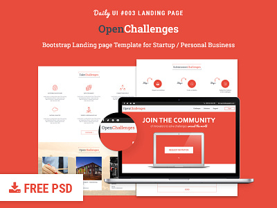 Landing Page - Daily UI #003 bootstrap challenge landing page personal start up ui ux web design