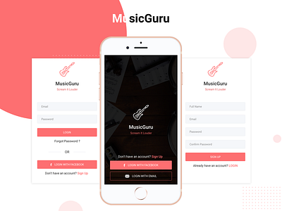 Music Guru - Sign in & Sign Up Screen