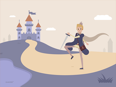 A Prince proudly walking to citadel citadel design illustration illustration art illustration camp motion camp motiongraphics prince study