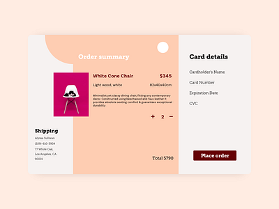 Furniture Store Order Summary/Check Out page branding clean concept design ecommerce elegant graphic design interface landing page minimal minimalist ui ux web web design website