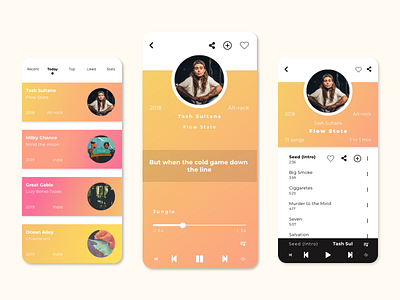 Music Player UI/UX design android app clean mobile mobile app mobile ui music music app music player ui ui design uiux