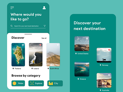 Travel destination app