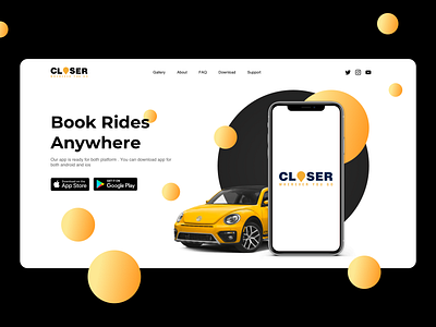 Taxi Landing Page for company car design car landing page landing page landing page design taxi landing page web design