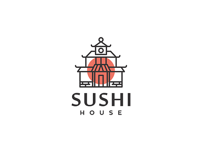 sushi house logo design