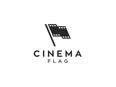 cinema flag concept logo design