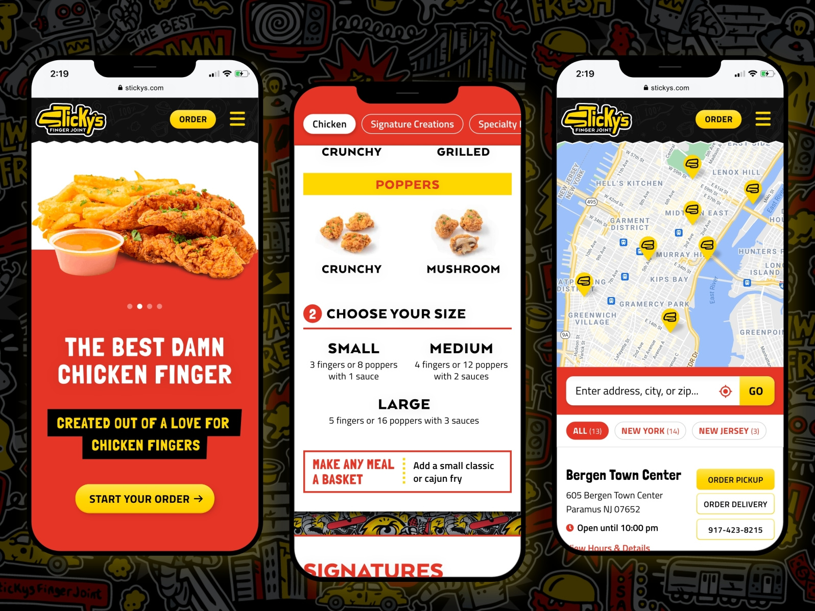 Sticky's Finger Joint Restaurant site Redesign by Epogee Design on