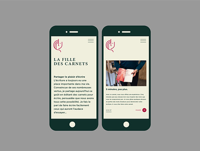Shebam - La Fille des Carnets - Website branding design graphic graphic design minimal ux web website