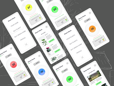 Green Home App app colorful design flat mobile mobile app mobile ui suggestion white whitespace