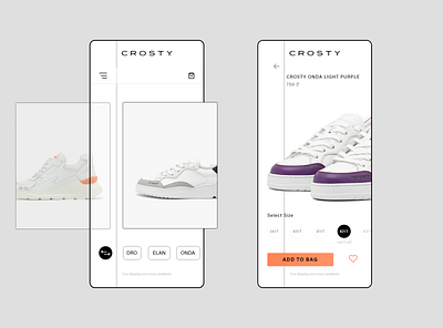 CROSTY LAB app appdesign catalog catalogue colorful design ecommerce mobile mobile app mobile ui shop simple ui white whitespace