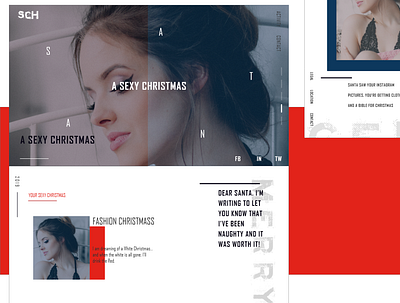 SEXY CHRISTMAS blue christmas design flat fun funny girls landingpage new year red sexy simple ux web website white