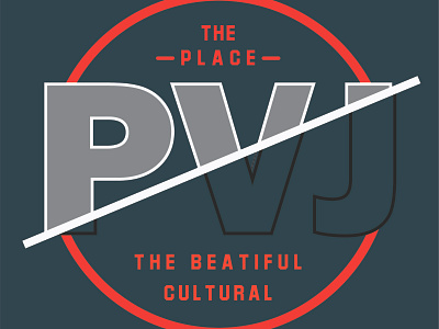PVJ ( Paris Van Java) design for tshirt or flat logo design flat identity illustration illustrator lettering logo typography vector