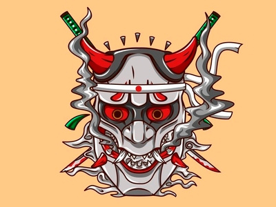 Oni Mask Small fireart japanese fire art direction gothic demon mask artwork japanese art japan