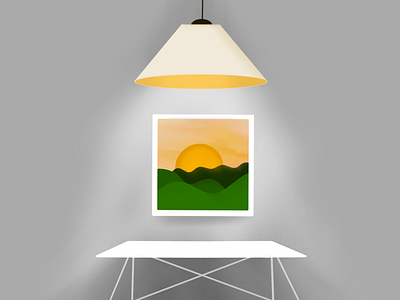 Lamp, picture and work desk desk grey illustration ipad pro lamp procreate sun