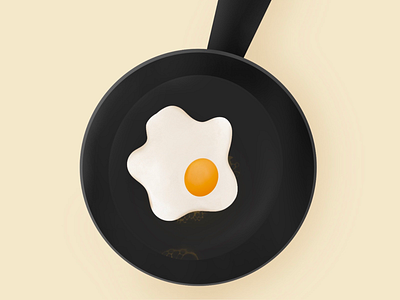Sunny Side Up egg food illustration ipad morning pan procreate
