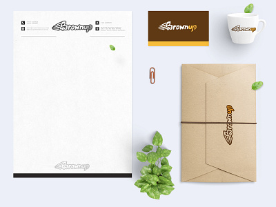 Brown up Branding design achievement banner design brand branding business card card card design design envelope design flyer design identity card identity design letter head logo design