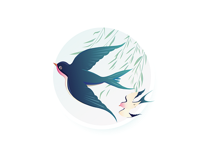 Flying Swallow design illustration ui