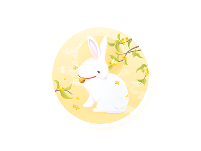 Rabbit design flat icon illustration ui