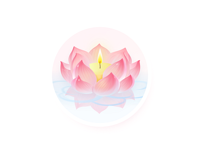 Lotus lamp design icon illustration ui