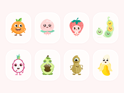 Cute fruit elves design illustration