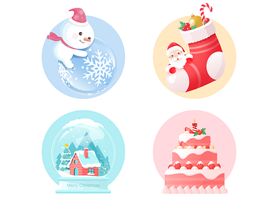 Christmas elements design illustration ui