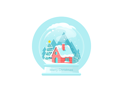 Christmas crystal ball design illustration ui