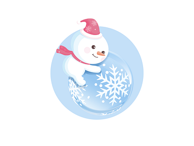 Christmas snowman illustration ui