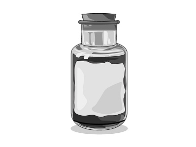 Potion Bottle black and white bottle gray illustration illustrator potion project shapes vector