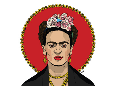 Frida Kahlo Illustration artist color flowers frida frida kahlo illustration illustrator mexico portait vector vector art