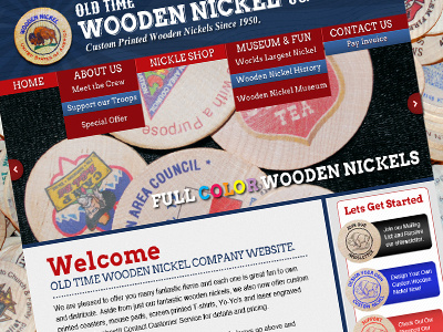 Wooden Nickel design interface user web website