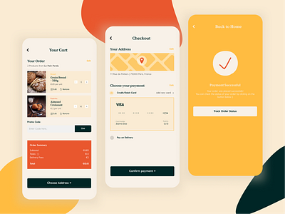 Checkout | Bakery Delivery App app bakery cafe checkout creditcard delivery app design food delivery mobile payment product design ui uidesign ux