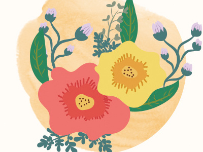 Boquet floral flowers illustrator vector