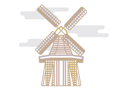 Windmill line monoline simple vector