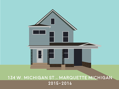 134 W. Michigan (The Brothel) design house illustrator vector