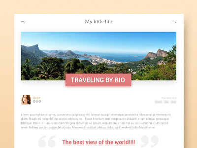 Daily UI 035 - Blog Post 035 blog challenge dailyui page post rio