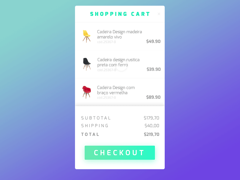 Daily UI 058 - Shopping Cart 058 cart challenge dailyui shopping