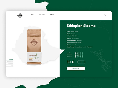 Coffee product page clean design coffee coffee shop design ecommerce etno interface product product page ui ux webpage website