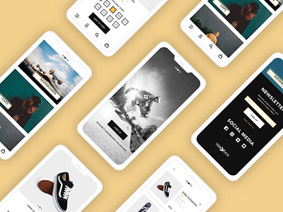 Nervous skateshop redesign concept app branding design ecommerce ecommerce shop minimal mobile ui ui ux web
