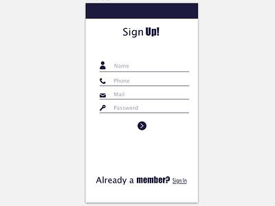 Sign Up Screen | UIChallenge01 app dailyui design firstpost icon illustration learning sign design signup signup form thenounproject uiexperimentation ux web